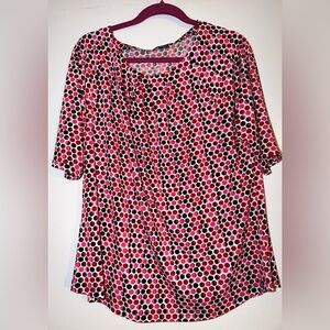 Polka Dot Women's Top - Pink, Red, and Black